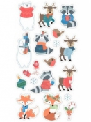 Nálepky Puffies - Woodsy Christmas - zvieratká