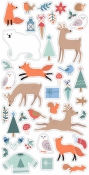 Nálepky Puffies - Woodsy Christmas - lesné zvieratká