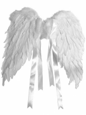 Anjelské krídla z peria - 50x40cm - biele