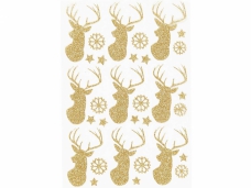  Kreatívne nálepky - jelene zlaté s glitrami
