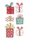 Vianočné papierové nálepky - darčeky