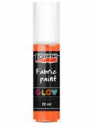 3D Farba na textil svietiaca v tme PENTART GLOW 20 ml - oranžová