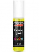 3D Farba na textil svietiaca v tme PENTART GLOW 20 ml - žltá