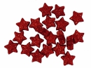 Glitrované mini hviezdičky - 20 kusov - červené
