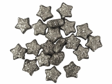 Glitrované mini hviezdičky - 20 kusov - strieborné