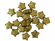 Glitrované mini hviezdičky - 20 kusov - zlaté