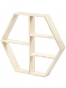 Drevená polička hexagon 33 cm