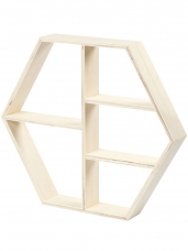 Drevená polička hexagon 33 cm