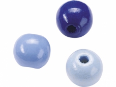 Drevené korálky 10 mm mix - 50 ks - modré