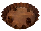 Kovový adventný svietnik s hrdzavým efektom na štyri sviečky Ø 21 cm