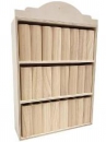 Drevený adventný kalendár polička knižnica 45 cm