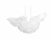 Anjelské krídla z pierok 20cm - biele