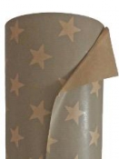 Vianočný recyklovaný baliaci papier hviezdičky - šedý
