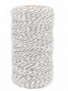 Bavlnený špagát 100 m - sivo-biely 