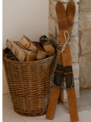 Dekoratívne drevené lyže v prírodnom štýle 60 cm