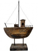 Drevená maritim dekorácia plachetnica 30 x 45 cm