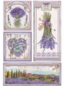 Ryžový papier A4 - štítky Provence a levanduľa