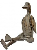 Drevená ručne robená dekorácia kačka 32 cm