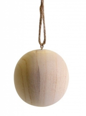 Drevená vianočná guľa 8 cm – prírodná