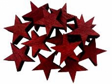 Drevená hviezdička 2cm - karmínová červená