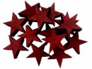 Drevená hviezdička 5cm - karmínová červená 