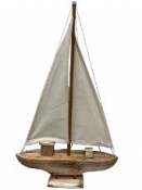 Drevená maritim dekorácia plachetnica 36 x 60 cm