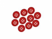 Drevené červené gombíky 15mm - 10 ks