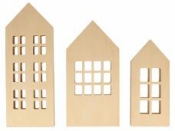 Drevené domčeky 26-22-18 cm - sada 3 kusy 