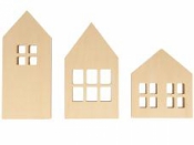 Drevené domčeky 18-16-11 cm - sada 3 kusy