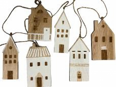 Drevené domčeky - sada 6 kusov