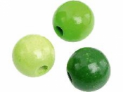 Drevené korálky 10 mm mix - 50 ks - svetlé zelené