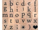 Drevené pečiatky - abeceda sada - 1 cm