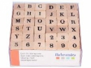 Drevené pečiatky - veľká tlačená abeceda sada - 1 cm