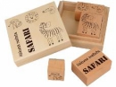 Sada drevených pečiatok - 5ks - Safari