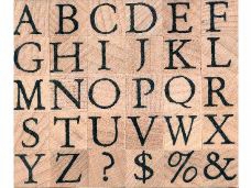 Drevené pečiatky - abeceda sada - 1 cm