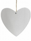 Drevené srdce 15 cm - biele 