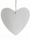 Drevené srdce 25 cm - biele 