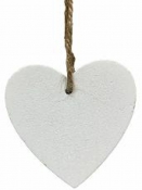 Drevené srdce 7 cm - biele 