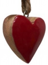 Drevené srdiečkou s glazúrou 5 cm - červené
