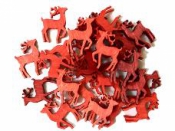 Drevené výrezy - 24 kusov - jeleň červený