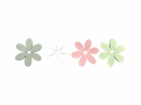 Drevený výrez kvet - 3cm - pastelový zelený