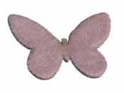 Drevený výrez motýľ - 3,5cm - ružový plyš 