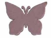 Drevený výrez motýľ - 3,5cm - ružový plyš