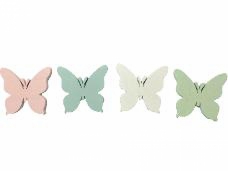 Drevený výrez 5 cm motýľ - pastelový zelený