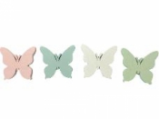 Drevený výrez 4 cm motýľ - pastelový zelený