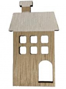Drevený výrez domček 4,5 cm