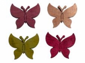 Drevený výrez motýľ 4cm - vintage ružový