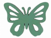 Drevený výrez motýľ krojený - 3,5cm - tyrkysový zelený