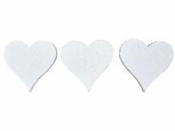 Drevený výrez srdce 3,5cm - biele