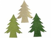 Drevený výrez vianočný stromček 4 cm - zelený